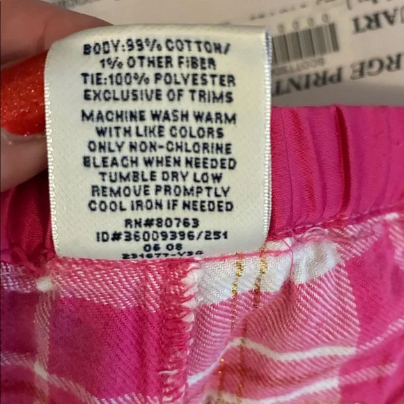PINK Victoria's Secret Pink, white, and gold Plaid pajama Pants - Picture 9 of 9